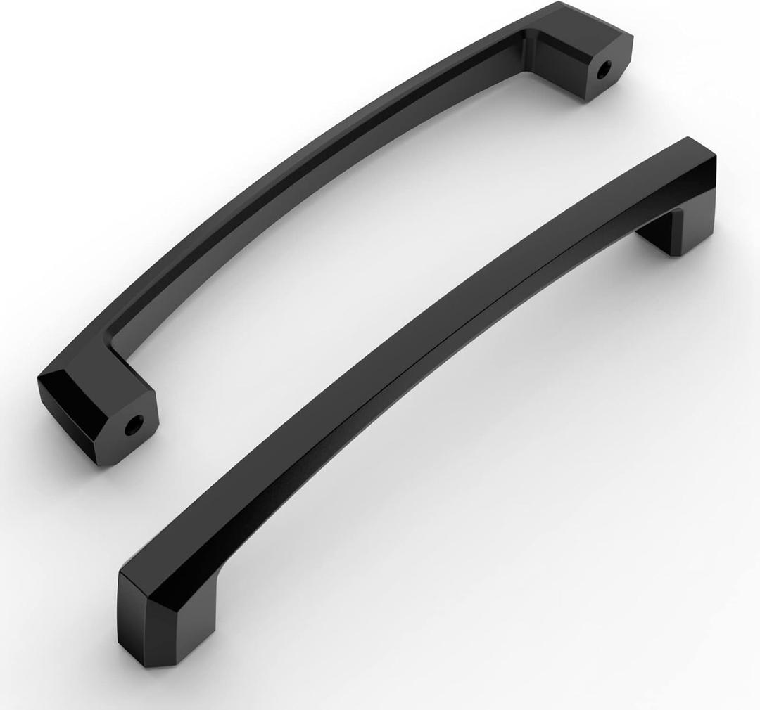 Amerdeco 10 Pack Matte Black Cabinet Pulls 5 Inch(128MM) Hole Centers Kitchen Cabinet Handles Hardware Kitchen Handles for Cabinets Cupboard Handles Drawer Pulls ZH0032