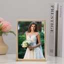 5x7'' Gold Rope Design Metal Picture Frames with Hi Quality Velvet Backing and Real Glass Front,Gold Photo Frame 7x5'' for Desktop Display Or Wall Hanging