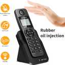 Ornin D1005 Cordless Phone for Home and Office, Caller ID, Speakerphone, Rubber Oil Injection(Single Pack, Black)