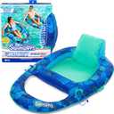 SwimWays Elite Spring Float Recliner Pool Lounger, Inflatable Pool Floats Adult with Fast Inflation, Pool Recliner for Adults up to 250 lbs