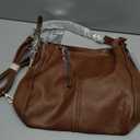 Realer Hobo Crossbody Bags for Women Designer Faux Leather Hobo Handbags Retro Large Size Shoulder Bag Bucket Purse (Medium-12.4 inch, Brown-gold Hardware)