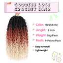 Fulcrum Goddess Locs Crochet Hair 18 Inch, 8 Packs New Faux Locs Crochet Hair for Black Women, Crochet locs with Curly Ends (18Inch (Pack of 8), 1B/30/613#)
