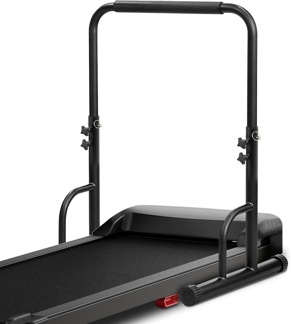 28 Inch Wide Handle Bar for Walking Pad Only with Non-Slip Rubber Feet Compatible Adjustable Handrail Height from 37.6 to 46 in Handle Bar for Walking Pad Comfortable Grip Support Attachment for Home