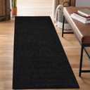 2' x 8' Runner Rugs with Rubber Backing, Outdoor Indoor Utility Non Slip Carpet Rug Runner for Hallway, Custom Size Area Rugs Mat for Entryway Balcony Patio Kitchen Garage Stair Laundry (Stripe Black)