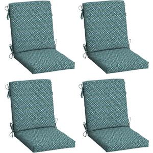 Arden 4-Pack Outdoor Patio Dining Chair Cushion, 20x44, Rain-Proof Seat Pad, Fade-Resistant Outdoor Cushion Alana Tile