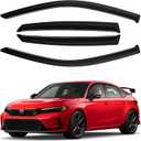Canvcle Window Visors Rain Guards for 2022-2025 2026 Honda Civic Hatchback LX Sport Touring EX-L Accessories, Outside-Mount Tape-On Side Window Wind Deflectors Vent Visors Shades Rainproof 4PCS