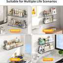 Shower Caddy Suction Cup,Detachable Bathroom Shower Organizer for Bathroom Storage, Wall Mounted Shower Shelves,Rustproof Shelf No Drilling Large Capacity Removable Rack 1 Pack Grey