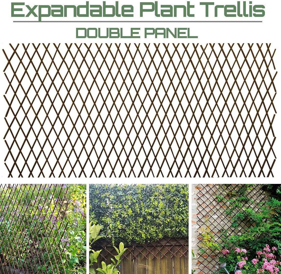 Sumery Nature Willow Trellis Expandable Plant Support Plant Climbing Lattices Trellis Willow Expandable Trellis Fence for Climbing Plants Support 36x92 Inch,Double Panel (2, Willow Wicker Fence)