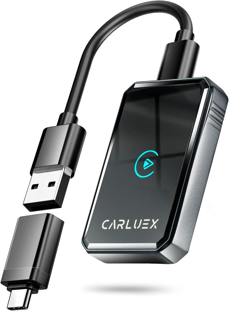 2 in1 Wireless CarPlay Adapter for Apple & Android Auto Adapter, Mini,2025- Bluetooth 5.3 & WiFi 6 with Millisecond Fast Connection, Wired to W++ Compatible with Original Wired Cars & iPhone6+/iOS10+