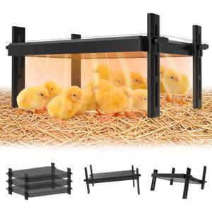 15" x 12.6" Large Chicks Brooder Heater for 20 Chicks - 49W Height & Angle Adjustable Chick Brooder Heating Plate, Constant Temperature Brooder Plate for Chicks, Ducklings & Quails