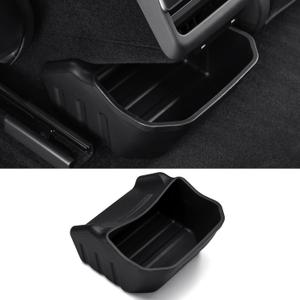 Rear Center Console Organizer for Tesla Model 3 Highland 2024 2025 Accessories Trash Can Rear Under Seat Storage Bin Backseat Storage Box 2nd Row Seat Organizer (Silicon)