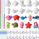 Simgoing 20 Set Ocean Animals Ceramic Painting Kit DIY Ceramic to Paint Your Own Under the Sea Animals Figurines Unpainted Plaster Summer Arts and Craft for Adults Beach Birthday Party Favors