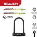 Kwikset High Security Bicycle U-Lock, Hardened Steel, Anti-Theft Bike Lock, 1 Pack, Black
