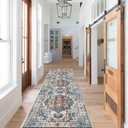 2x8 Washable Hallway Runner Rug: Indoor Non-Slip Entryway Kitchen Rugs Oriental Ultra Soft Carpet for Living Room Bedroom Thin Light Weight Water Resisitant Floor Mat for Bathroom Laudry(2x8,Brick)