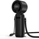 4 in 1 Portable Handheld Turbo Fan, 9000RPM High-Speed Mini, 180 Foldable, 1-100 Speeds, Up to 15H Use, 5000mAh Battery, Powerful Personal Cooling, Hand Held Fan for Travel, Indoor & Outdoor (Black)