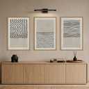 Aurlan Large Minimalist Line Dot Framed Canvas Wall Art Set-16"x24"x3