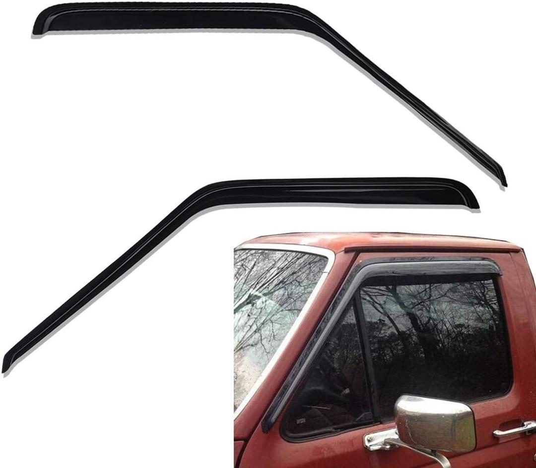 Lightronic Extra Durable Outside-Mount Auto Vent Window Visor, Fits 1980-1996 Ford Bronco & Ford F-150, F-250, F-350; 1997 F-250 HD, Regular Cab/SuperCab/SuperCrew, UV-Protect Rain Guard, Smoke, 2-Pcs