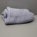 YnM Chunky Throw Blanket, Medium-Weight, Hand Knitted, Skin Friendly, Ventilated and Breathable, Machine Washable, Home Décor Piece for Couch, Sofa and Bed (Atlantis Blue, 40x50 Inch)