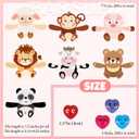 2 x 28 Pack Huggable Animal Valentine Cards + Heart Squishy Balls - 7 Animal Designs (Monkey/Panda/Lion) + 4 Colored Slow-Rebound Hearts, Interactive Valentine Exchange Gifts for Classroom & Party Favors