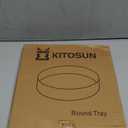 Gold Tray Round Serving Platter - Metal Decorative Plate for Bar Club Lounge Coffee Table Centerpieces Perfume Vanity Jewelry Display Cosmetic Storage Counter Bathroom Organizer (12" W x 1.1" H)