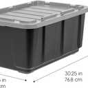 IRIS USA 4-Pack 27 Gallon Storage Bins with Lids |Made in USA| Heavy Duty Plastic Tote Containers for Truckbed Tool Box Organization, Large - Gray