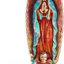 Marsui 12 Inches Virgen De Guadalupe Statues Our Lady of Guadalupe Statues Resin Religious Christian Catholic Gift The Pilgrim Sculptures Figurine Decor for Mother's Day Home Chapel Statues
