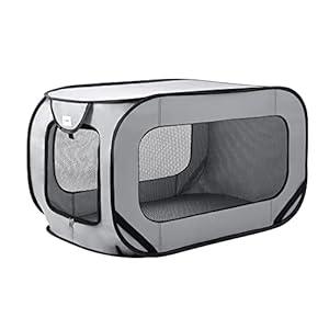 Love's cabin 36in Portable Large Dog Bed - Pop Up Dog Kennel, Indoor Outdoor Crate for Pets, Portable Car Seat Kennel, Cat Bed Collection, Navy Blue (36.6"L x 21.2"W x 21.2"H)