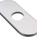 3 x Wovier Faucet Plate, Brushed Nickel Sink Hole Cover Plate, 6" Circular Escutcheon Plate 304 Stainless Steel Deck Plate for 1 or 3 Hole Bathroom or Kitchen Sink Faucet Mixer Tap