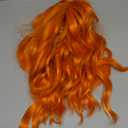 Wavy Wig With Bangs Women's Short Orange Wigs Curly Wavy Bob Synthetic Cosplay Wig for Girls Daily Use Halloween Wigs(12" Orange)