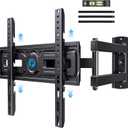 Pipishell Full Motion TV Wall Mount for Most 26-65 inch Flat & Curved TVs up to 77 lbs, Adjustable Bracket Height, Corner TV Mount with Single Articulating Arm, Max VESA 400x400mm, PIMF9