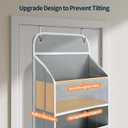 Yecaye Over The Door Organizer, Heavy Duty Hanging Organizers and Storage with 4 Large Capacity Pockets, Swing-Proof Behind The Door Storage for Bathroom Nursery Bedroom Dorm Closet, Grey,1Pc
