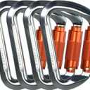 SEPEAK UIAA 30kN Climbing Carabiner Clips, Professional Heavy Duty Twist Locking Carabiners for Climbing,Mountaineering, Rappelling, Camping, Hiking, Swings, Large D Ring Hooks