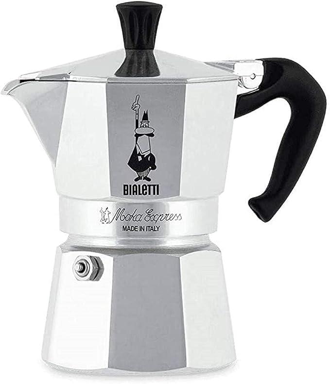 Bialetti  Moka Express: Iconic Stovetop Espresso Maker, Makes Real Italian Coffee, Moka Pot 1 Cup (2 Oz  60 Ml), Aluminium, Silver