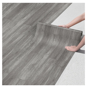Peel and Stick Floor Tiles Vinyl Flooring Roll 23"x 118"/19.4 Sq.Ft Linoleum Laminate Floor Tile Peel and Stick Self Adhesive Waterproof Grey Wood Plank Sheet Flooring Sticker for Home Room