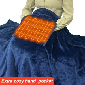 Portable Cordless Heated Blanket for Stadium, Rechargeable USB Heated Throw Blanket for Outdoor, 3 Heat Settings Electric Heated Blanket for Office, Camping, 58”x 38” (Battery Pack Not Included)