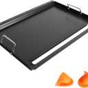 Full-Size Griddle Inserts for Weber Genesis 300 Gas Grills Flat Top Plate with Handles for Genesis E-310 S-310 E-320 S-320 E-330 S-330 EP-310 EP-320 EP-330 CEP-310 Replace for Weber 7524