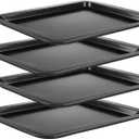 4 Pack 1/4 Baking Sheet Pan Big 9x13 Baking Pans Set Non Stick Cookie Sheets for Baking Nonstick Quarter Sheet Pans for Cooking Sheets for Oven Tray Rectangle Cake Pan Metal Steel Bakeware
