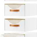 4 Pcs Closet Drawers and Large Size Clothes Storage Bins Push-Out Storage Stackable Shelf Drawers with See-Through Window Closet Organizers for Bedroom, Living Room, Under Bed, White