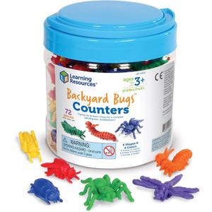 Learning Resources Backyard Bugs Counters - 72 Pieces, Ages 3+ Counting and Sorting Toys for Toddlers, Preschool Learning Toys
