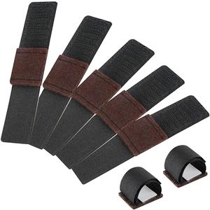 24 Pcs Felt Furniture Pads, Hook and Loop Fasteners,Sled Chair Floor Protectors,Wrap-Around Felt Floor Savers,Prevent Floor Scratches and Reduce Noise,Hardwood with Rail Feet,Tubular Legs (3 * 14.5cm/1.18 * 5.7in)