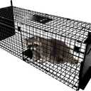 Thealyn Animal Cage Trap 32 X 13 X 10 inch Double Door Animal Cage Trap Metal Trap Cage Humane Live Animal Trap for Rabbits, Stray Cat, Squirrel, Raccoon, Mole, Gopher, Opossum