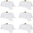Fitable White Table Clothes for Rectangle Tables, 6 Pack - 90 x 132 Inch - Reusable and Elegant Tablecloths, Polyester Fabric Table Covers for Wedding, Party, Banquet, Formal Events