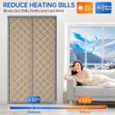 Magnetic Thermal Door Curtain Fits 32"X80" Doors, Thermal Door Cover for Winter Curtain Size 34x82Inch Thicken Oxford and Cotton Fill Doors Draft Stopper to Keep Cold Air Out Gray