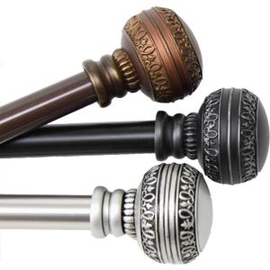 Rod Desyne Harvard 13/16" Single Curtain Rod, 66-120 inch, Black