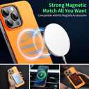 Magnetic Slim Case Fit for iPhone 13 Pro Max Phone Case 6.7"(2021) Ultra-Thin Lightweight Durable Frameless Matte Hard MagSafe Cover Case with Pull Ring Shockproof Non Slip Rope-Orange
