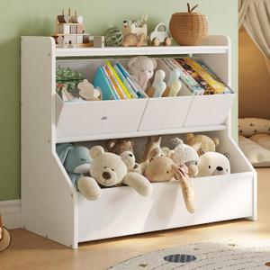 FOUCSSOMEI Kids Toy Storage Organizer for Easy Toy Cleanup and Organization