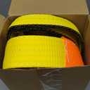 2 Inch x 5 ft Industrial Forklift Battery Lifting Carrying Sling Battery Carrier Lifter Strap with Hook 12 Inch Lift Round Ring with Protector Pad Heavy Duty for Industry Factory