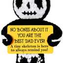 Crochet Skeleton Gift for Dad Birthday, Funny Fathers Day Appreciation Present from Daughter Son Teens, Unique Best Father Ever Keepsake for Grandpa Step Bonus Dad Papa Holiday Gag Gifts