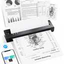TATTMUSE Portable Printers Wireless for Travel, Inkless Thermal Printer Small Bluetooth for Home Use, Support, 8.5" X 11" US Letter Size, Compatible with iPhone Laptop, Wide Format & Plotter Printers (Black)