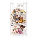 SpaceAid Stuffed Animal Storage Organizer, Wood Animals Zoo Toy Plushies Storage Holder, Large Capacity Plush Toy Cage for Playroom Organization, 22.8" Wide, White